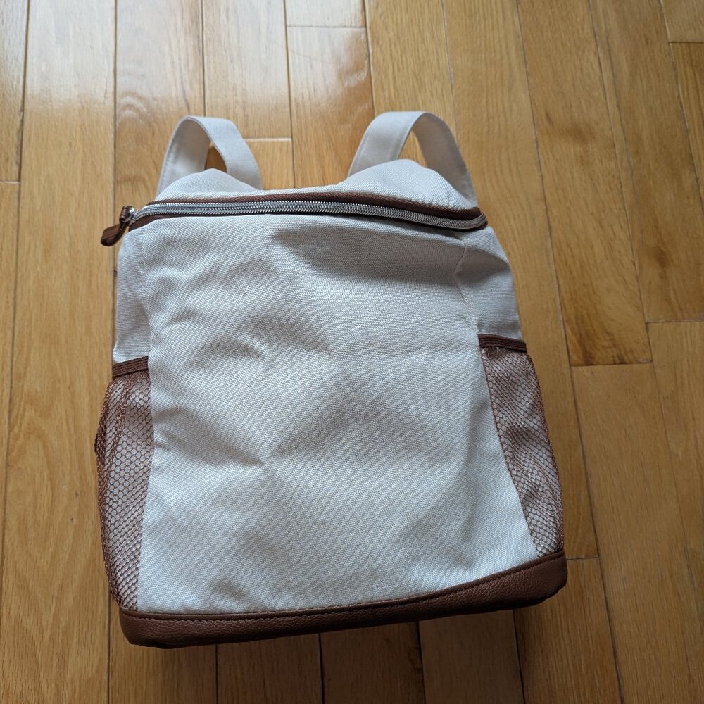 Cream/Brown Insulated Bookbag